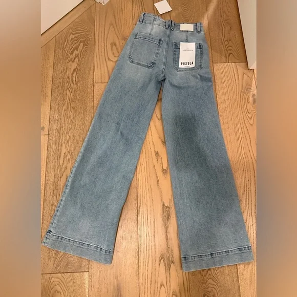 Pistola Women's High Rise Ultra Wide Leg Jeans Lana Light Blue 24